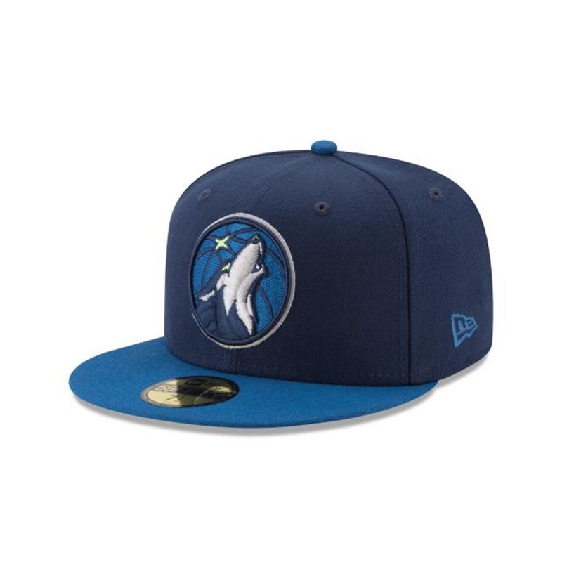 NBA Minnesota Timberwolves 2tone 59Fifty Fitted (NBB2814) - Blue New Era Caps